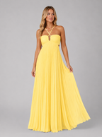 Pleated Halterneck Maxi Dress