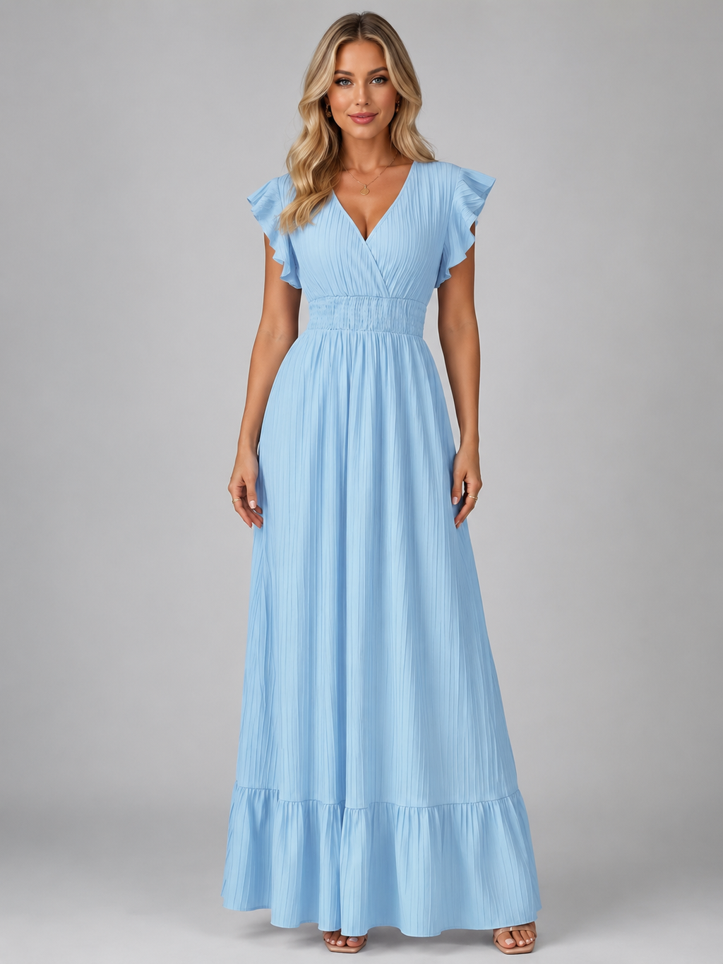 Women's Pleated Maxi Dress