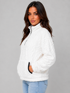 Plush Half Zip Pullover – High Neck Fleece Jacket
