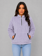 Plush Half Zip Pullover – High Neck Fleece Jacket