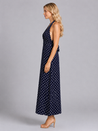 Polka Dot Halter Maxi Dress
