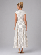 Polka Dot A-Line Maxi Dress