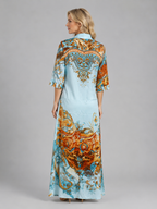Printed Shirt Maxi Dress