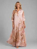 Printed Shirt Maxi Dress