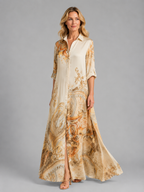 Printed Shirt Maxi Dress