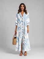 Printed Shirt Maxi Dress