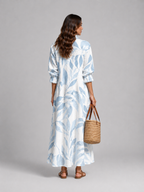 Printed Shirt Maxi Dress
