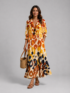 Printed Shirt Maxi Dress