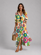 Printed Shirt Maxi Dress