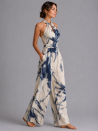 Printed Wide-Leg Jumpsuit