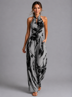 Printed Wide-Leg Jumpsuit