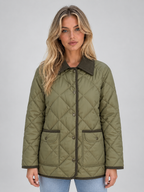 Quilted Padded Jacket – Corduroy Collar Country Coat