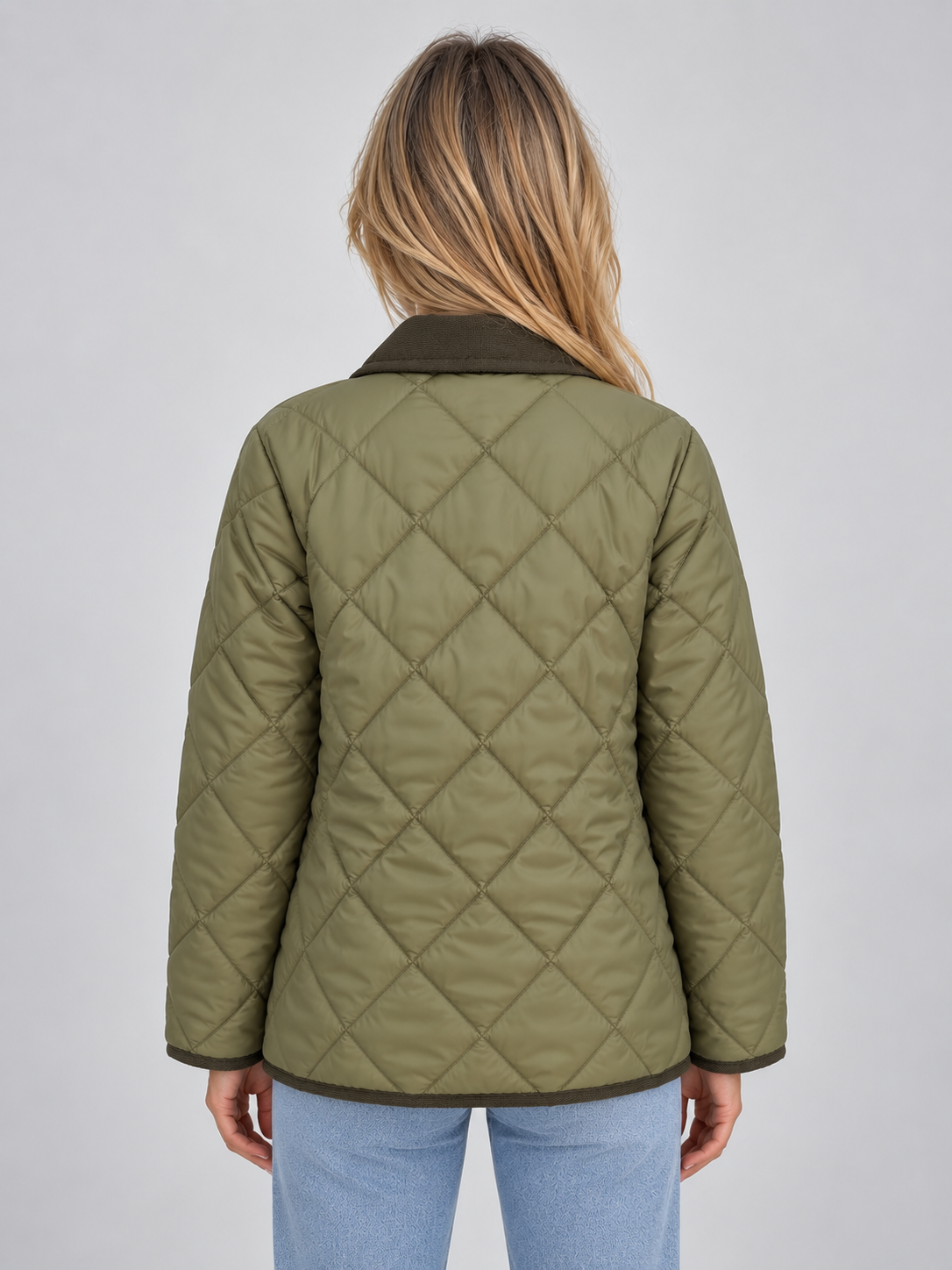 Quilted Padded Jacket – Corduroy Collar Country Coat