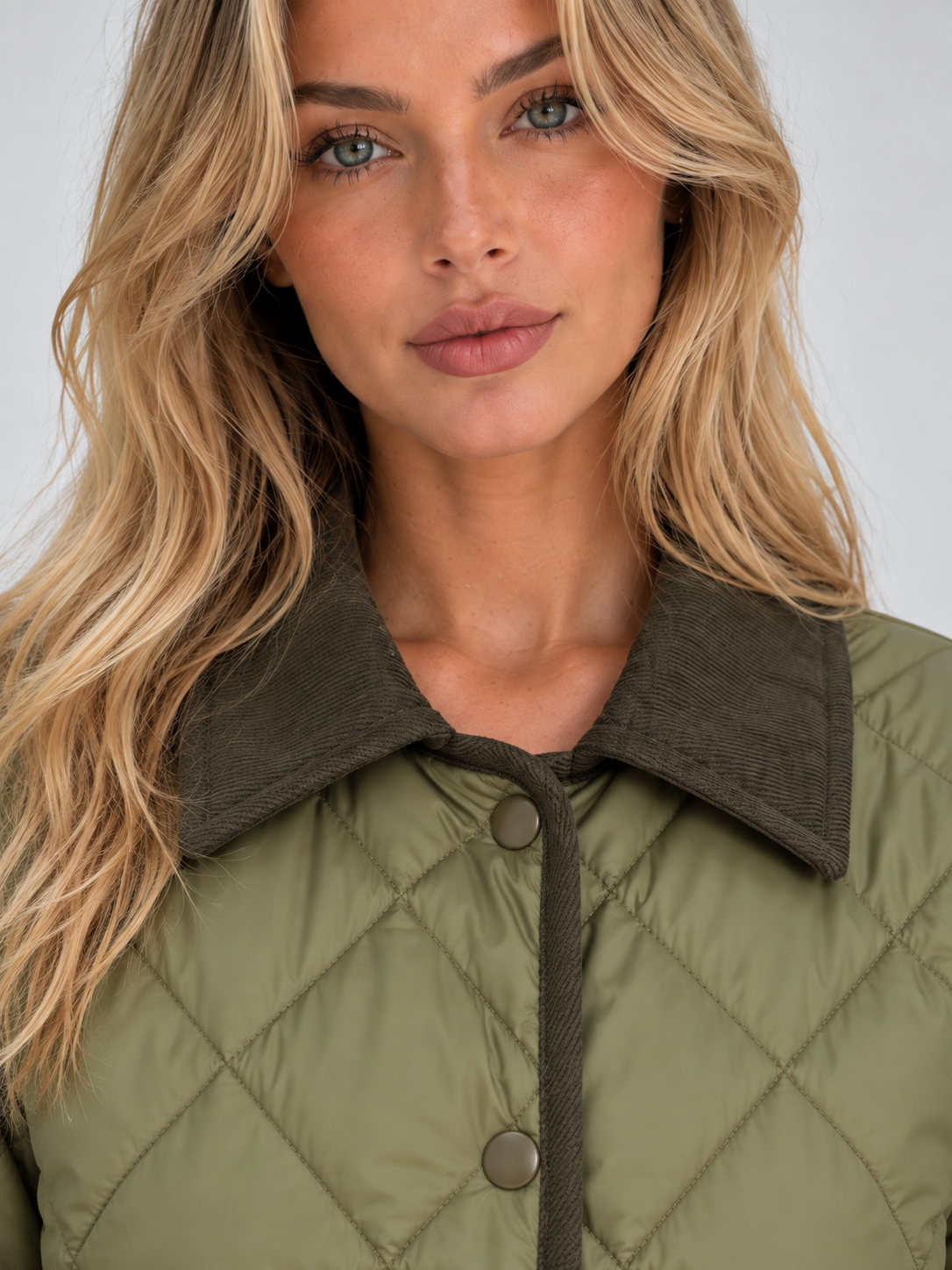 Quilted Padded Jacket – Corduroy Collar Country Coat