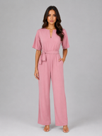 Tie Waist Wide Leg Jumpsuit