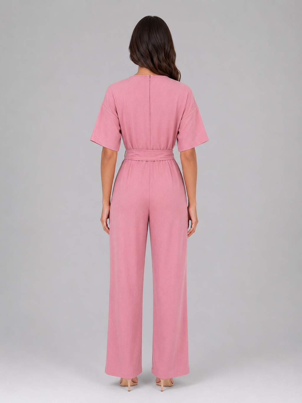 Women's Tie Waist Wide Leg Jumpsuit