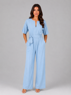 Tie Waist Wide Leg Jumpsuit