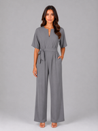 Tie Waist Wide Leg Jumpsuit