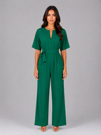 Tie Waist Wide Leg Jumpsuit