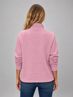 Ribbed Half Zip Pullover – Casual Knit Zip Neck Jumper