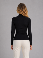 Ribbed Half Zip Top – High Neck Long Sleeve