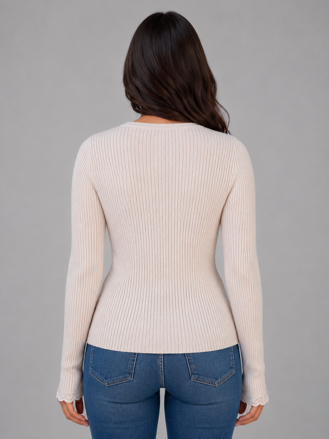 Ribbed Knit Cardigan – V-Neck Button Up Jumper