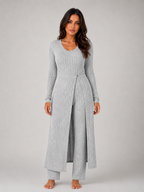 Ribbed Soft Two-Piece Lounge Set - Relaxed Fit Co-Ord