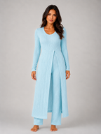 Ribbed Soft Two-Piece Lounge Set - Relaxed Fit Co-Ord