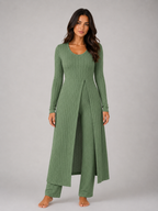 Ribbed Soft Two-Piece Lounge Set - Relaxed Fit Co-Ord