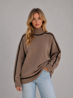 Roll Neck Jumper – Soft Knit Oversized Sweater