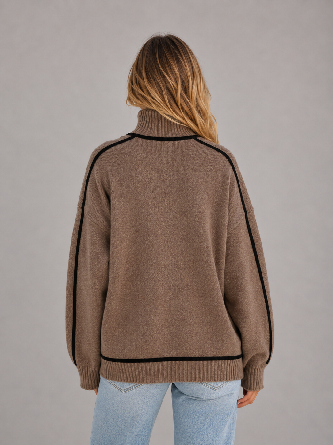 Roll Neck Jumper – Soft Knit Oversized Sweater