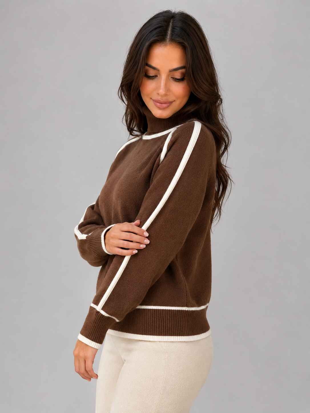 Roll Neck Jumper – Soft Relaxed Knit Top
