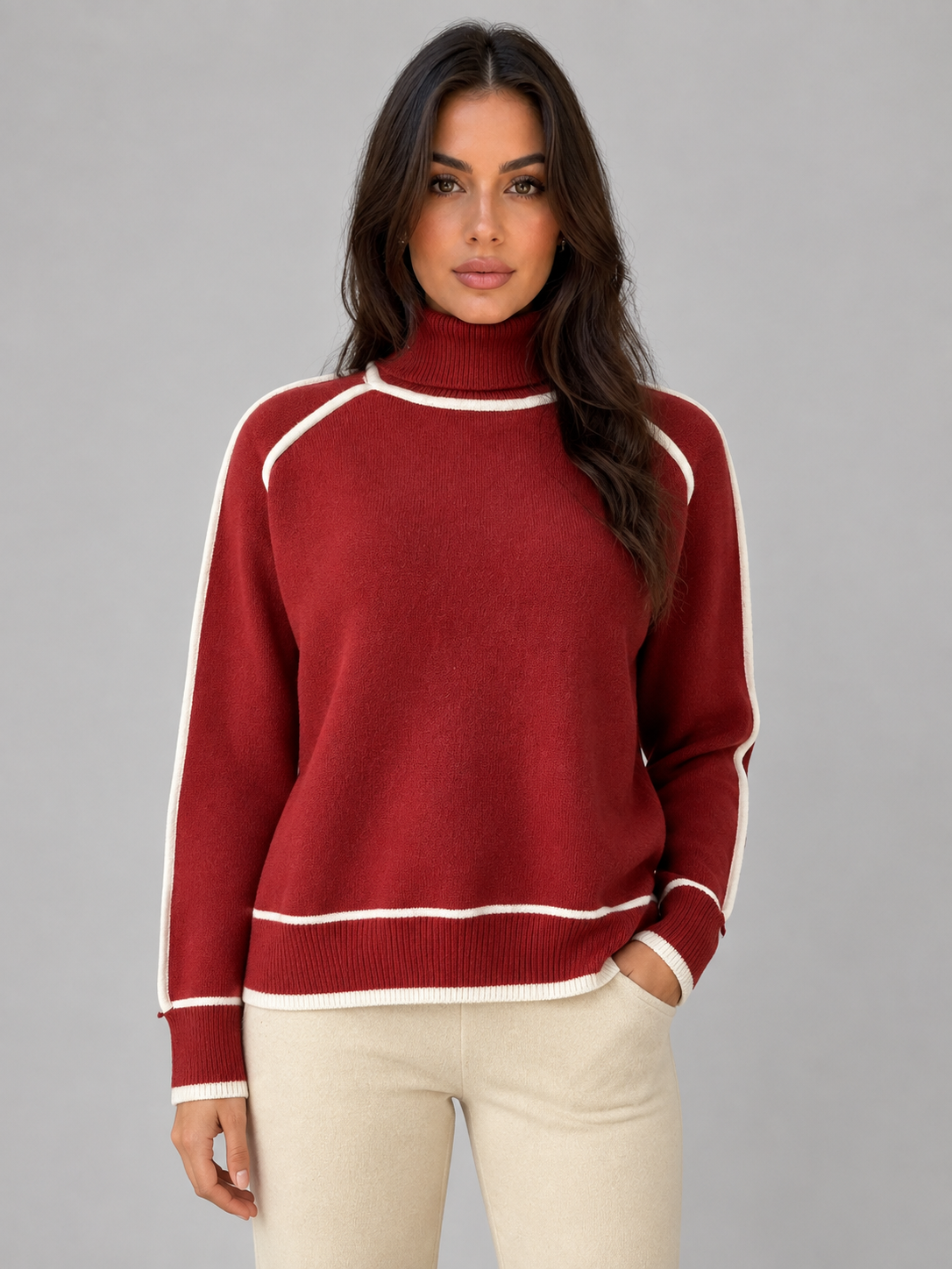 Roll Neck Jumper – Soft Relaxed Knit Top
