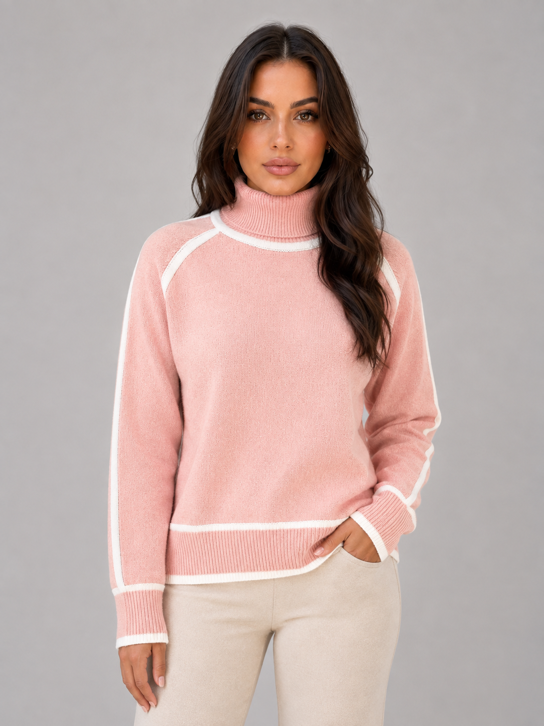 Roll Neck Jumper – Soft Relaxed Knit Top