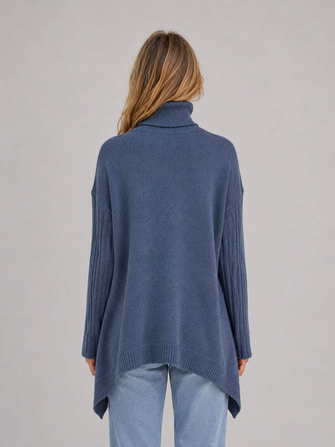Roll Neck Oversized Jumper – Soft Knit Longline Sweater