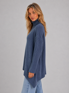 Roll Neck Oversized Jumper – Soft Knit Longline Sweater