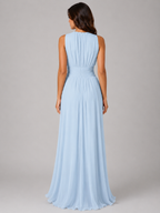 Ruched Chiffon Maxi Dress