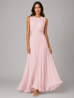 Ruched Chiffon Maxi Dress