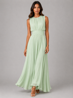 Ruched Chiffon Maxi Dress