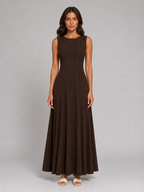 Ruched A-Line Maxi Dress