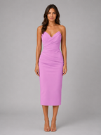 Ruched Strapless Midi Dress