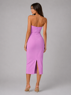 Ruched Strapless Midi Dress