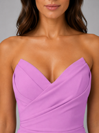 Ruched Strapless Midi Dress