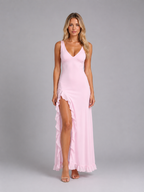 Ruffle Split Maxi Dress