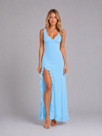 Ruffle Split Maxi Dress