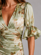 Floral Satin Maxi Dress
