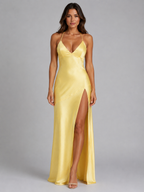 Satin High Split Maxi Dress