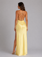 Satin High Split Maxi Dress