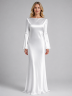 Satin Long Sleeve Maxi Dress