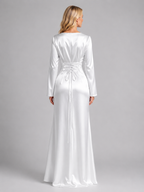 Satin Long Sleeve Maxi Dress
